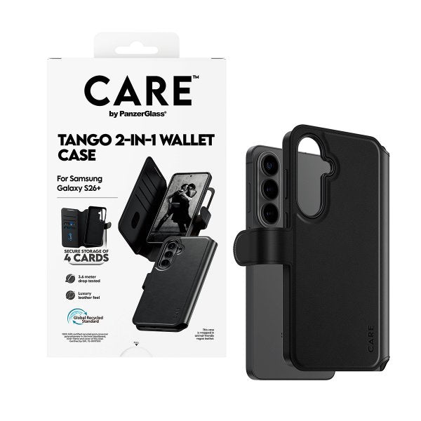 CARE by PanzerGlass Samsung Galaxy S26 Plus Cover Tango Two-in-One Wallet MagSafe Sort