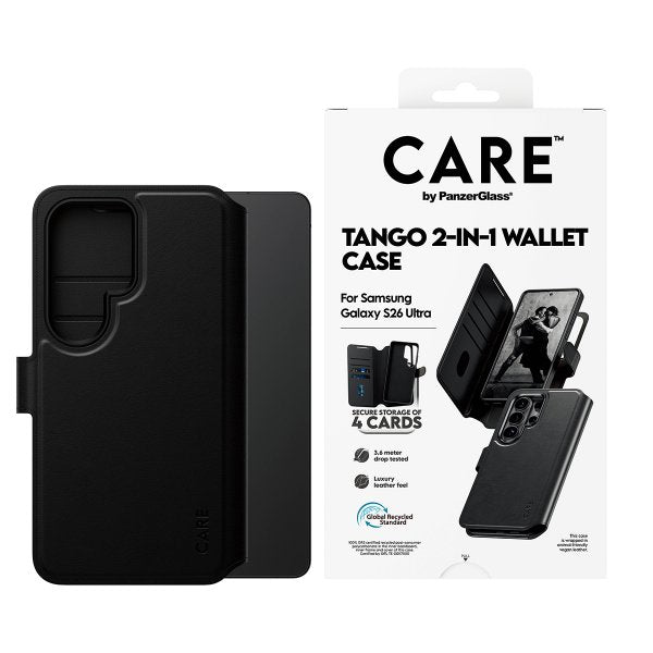 CARE by PanzerGlass Samsung Galaxy S26 Ultra Etui Tango Two-in-One Wallet MagSafe Sort