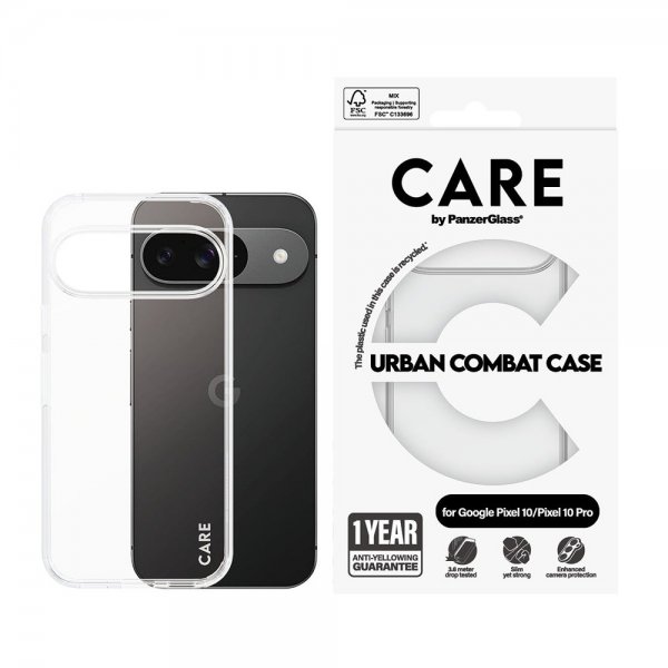 CARE by PanzerGlass Google Pixel 10/Pixel 10 Pro Cover Urban Combat Transparent