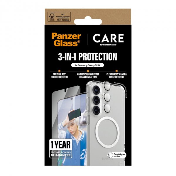 CARE by PanzerGlass Samsung Galaxy S25 Plus 3-i-1 Beskyttelsespakke