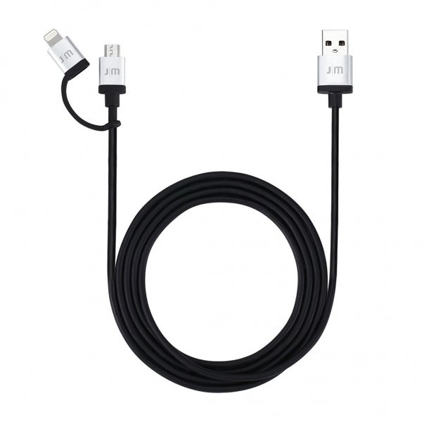 Just Mobile Kabel AluCable Duo USB-A/Micro-USB/Lightning 1,5m