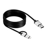 Just Mobile Kabel AluCable Duo USB-A/Micro-USB/Lightning 1,5m