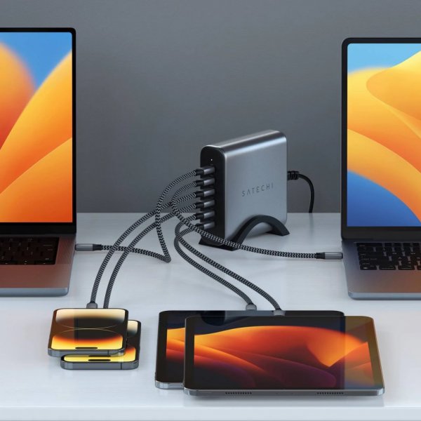 Satechi Oplader 200W USB-C 6-port GaN Oplader
