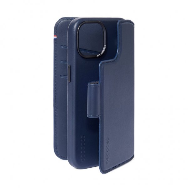 Decoded iPhone 15 Plus Etui Læder Aftagelig Pung True Navy