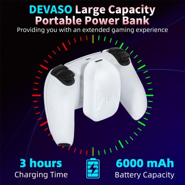 Devaso PlayStation 5 Controller Powerbank 6000 mAh