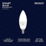 Deltaco Smart Home Dæmpbar LED-pære E14 WiFi 4.5W
