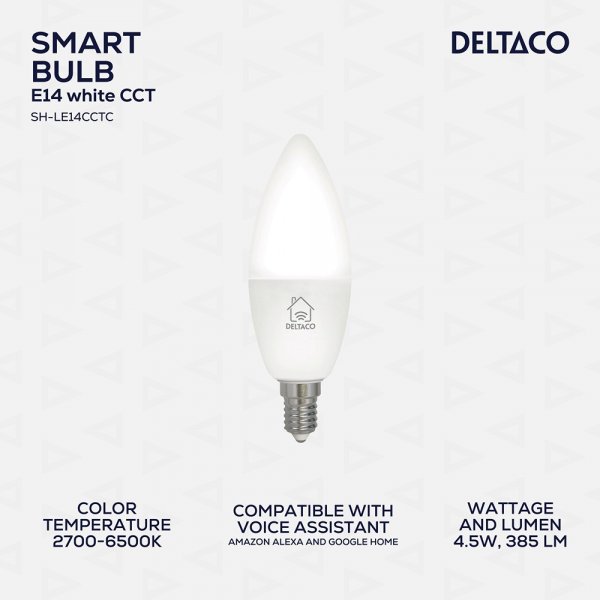 Deltaco Smart Home Dæmpbar LED-pære E14 WiFi 4.5W