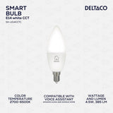 Deltaco Smart Home Dæmpbar LED-pære E14 WiFi 4.5W