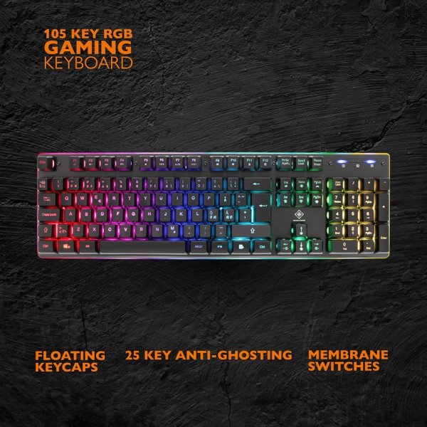 Deltaco Gaming DK220 Gaming Tastatur Membran RGB Sort