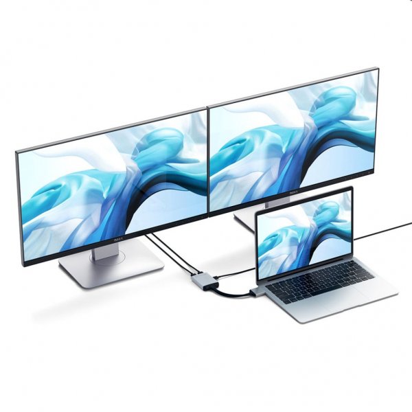 Satechi USB-C dobbelt HDMI-adapter Sølv