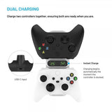 Fast Dobbelt Opladningsdocke til Xbox Series S, X og One Controllere Hvid
