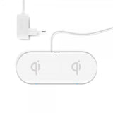 Xqisit Dobbelt Trådløs Oplader Dual Charging Pad 32W Hvid