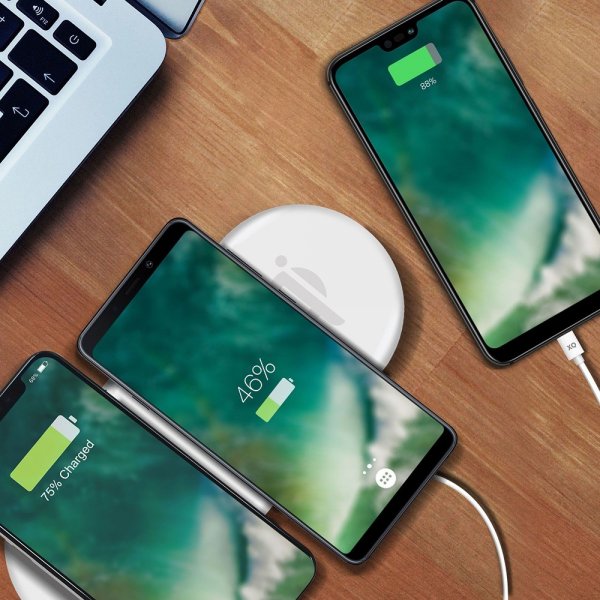 Xqisit Dobbelt Trådløs Oplader Dual Charging Pad 32W Hvid