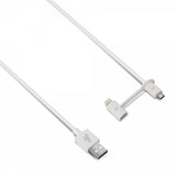 Usbepower DUO Micro-USB/Lightning Kabel 1.2 meter Hvid