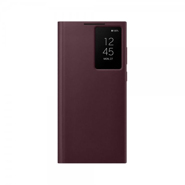 Samsung Original Galaxy S22 Ultra Cover Smart Clear View Cover Burgundy