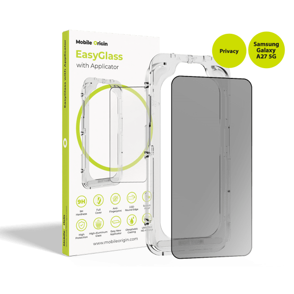 Mobile Origin Samsung Galaxy A27 Skærmbeskyttelse EasyGlass Applicator Privacy