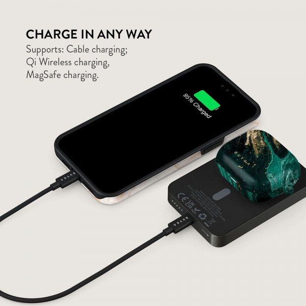 Burga Powerbank MagSafe 5000 mAh Emerald Pool Metalgrå