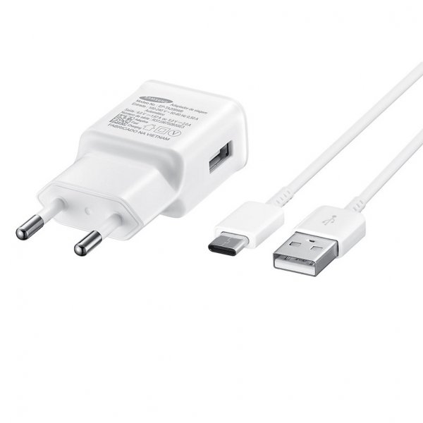 Samsung EP-TA20EWE Oplader + USB Type-C Kabel 1.2m Hvid
