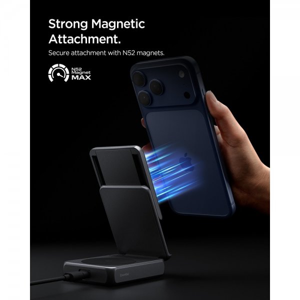 Spigen Essential 2-i-1 Sammenfoldelig Ladestation MagSafe Qi2 25W
