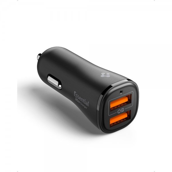 Spigen Essential Billader 30W 2xUSB-A Sort