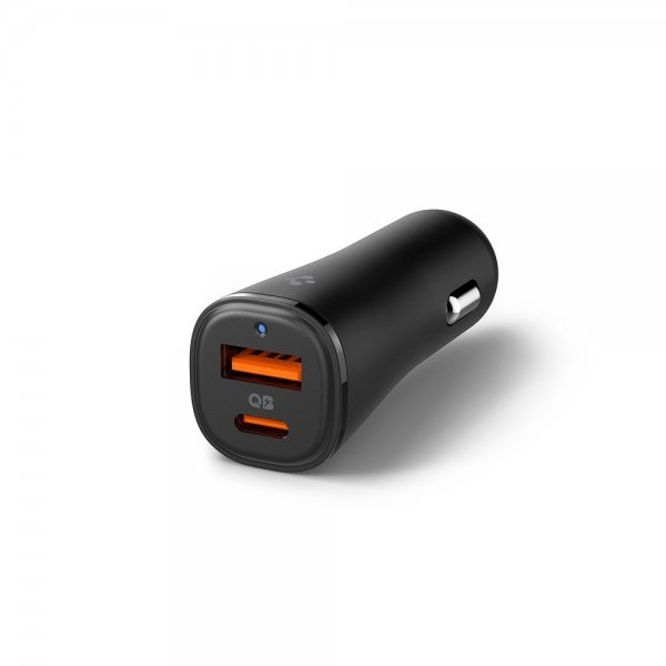 Spigen Essential Biloplader 48W 1xUSB-C 1xUSB-A Sort