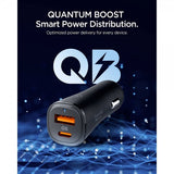 Spigen Essential Biloplader 48W 1xUSB-C 1xUSB-A Sort