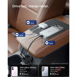 Spigen Essential Biloplader med indbygget Kabel 60W Sort