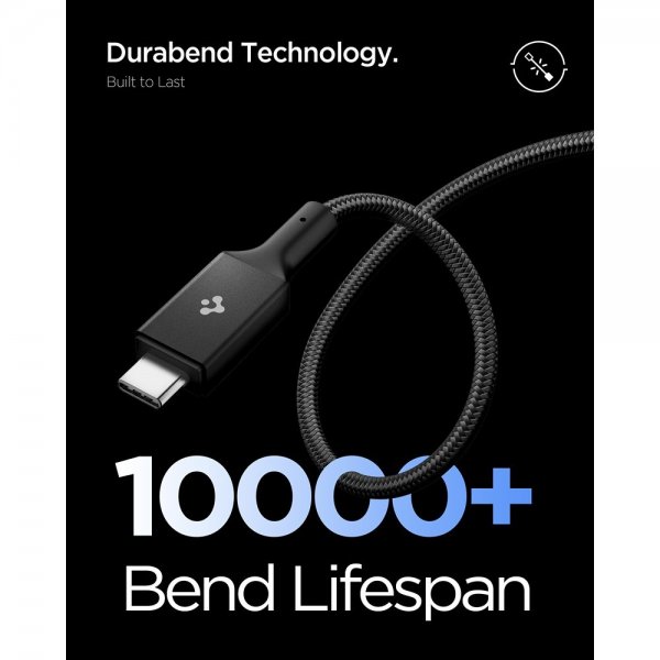 Spigen Essential Kabel Fabric USB-C/USB-C 100W 1.5m Sort