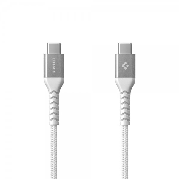 Spigen Essential Kabel Fabric USB-C/USB-C 100W 1m Hvid