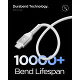Spigen Essential Kabel Fabric USB-C/USB-C 100W 1m Hvid
