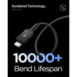 Spigen Essential Kabel Fabric USB-C/USB-C 240W 1.5m Sort