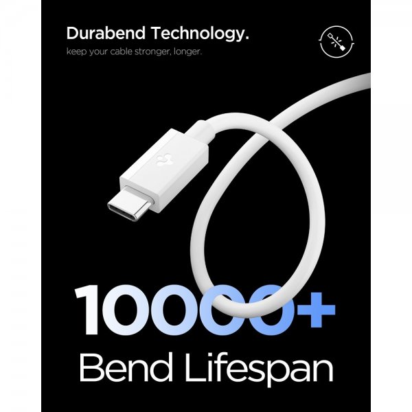 Spigen Essential Kabel USB-A til USB-C 60W 2m Hvid