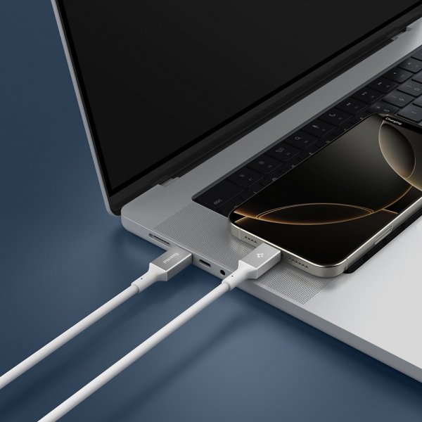 Spigen Essential Kabel USB-C til USB-C 100W 1m Hvid