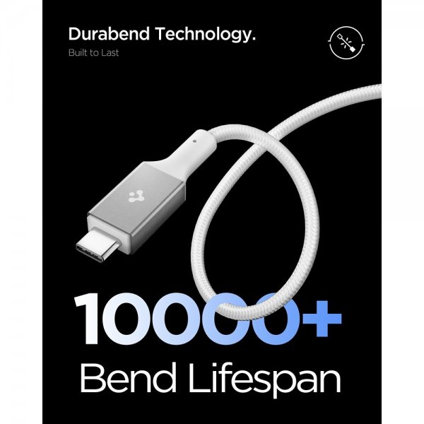 Spigen Essential Kabel USB-C til USB-C 100W 1m Hvid