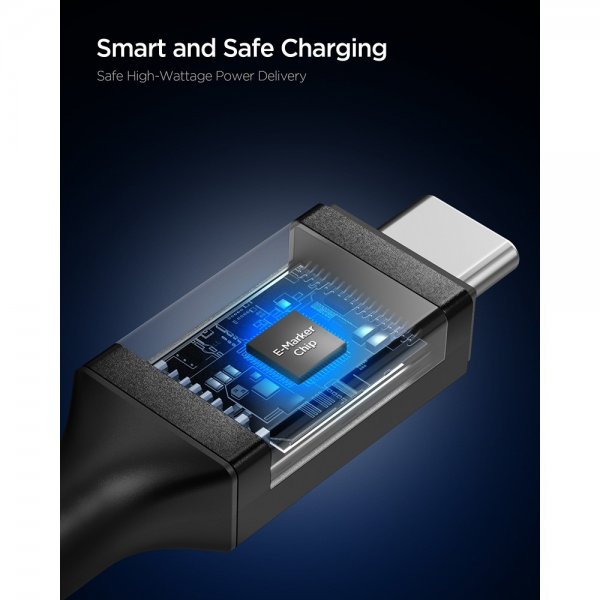 Spigen Essential USB-C til USB-C 100W 2m Sort