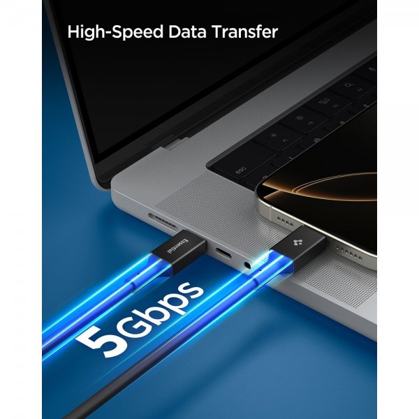 Spigen Essential USB-C til USB-C 100W 2m Sort