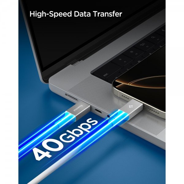 Spigen Essential USB-C til USB-C 240W 1.2m Hvid