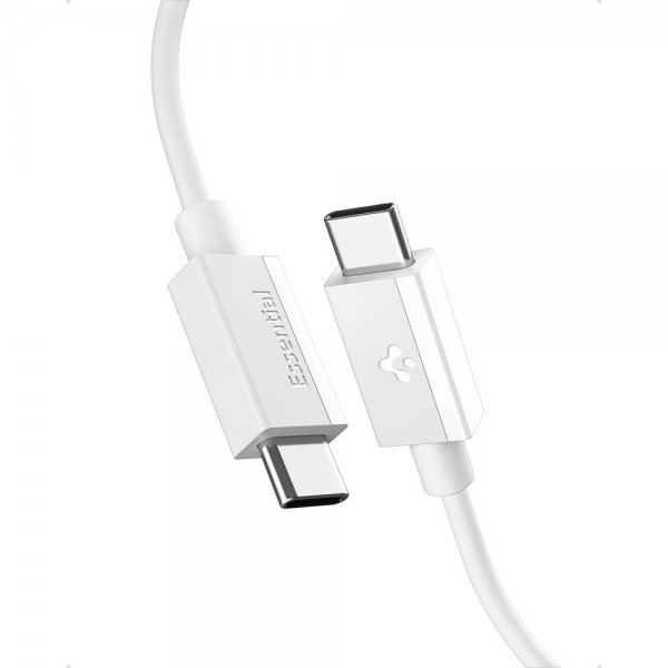 Spigen Essential Kabel USB-C til USB-C 60W 1m Hvid