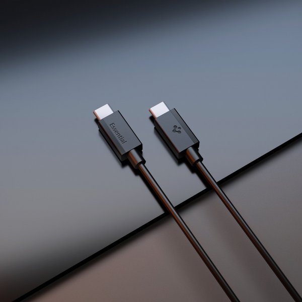 Spigen Essential Kabel USB-C til USB-C 60W 2m Sort