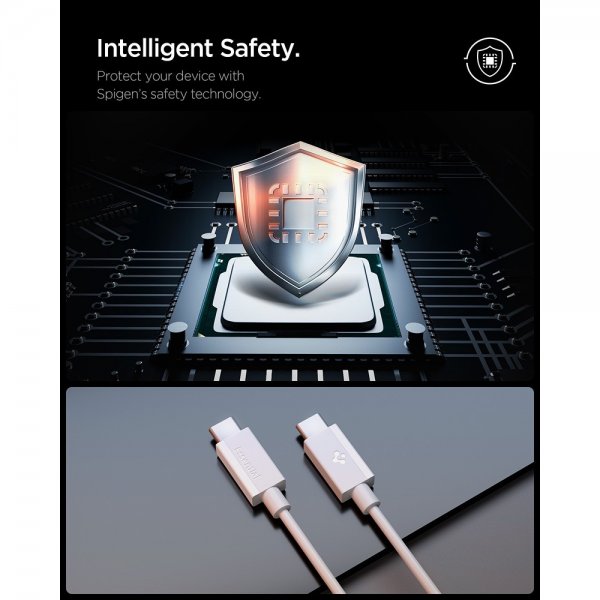 Spigen Essential USB-C til USB-C Kabel 60W 2m Hvid