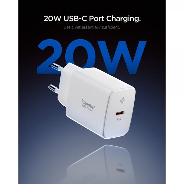 Spigen Essential Oplader 20W USB-C Hvid