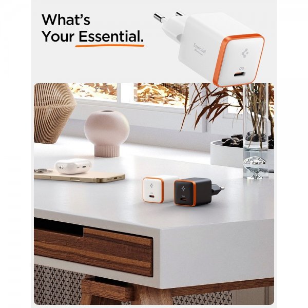 Spigen Essential Oplader 30W USB-C Hvid