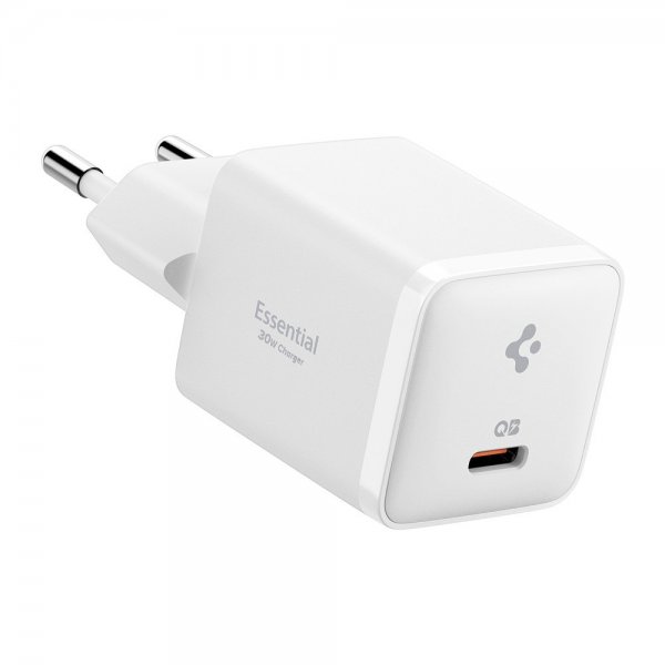 Spigen Essential Mobiloplader 30W USB-C Hvid