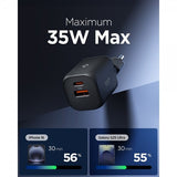 Spigen Essential Oplader 35W 1xUSB-C 1xUSB-A Sort