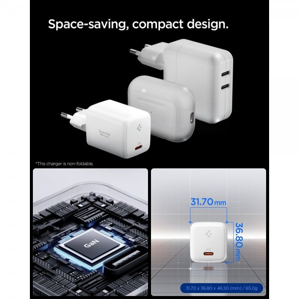 Spigen Essential Oplader 45W USB-C Hvid