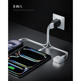 Spigen Essential oplader 47W 2xUSB-C 1xUSB-A Sort