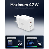 Spigen Essential Oplader 47W 2xUSB-C Hvid