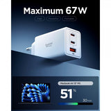 Spigen Essential Oplader 67W 2xUSB-C 1xUSB-A Hvid