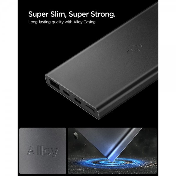 Spigen Essential Powerbank 10.000 mAh 22.5W Sort