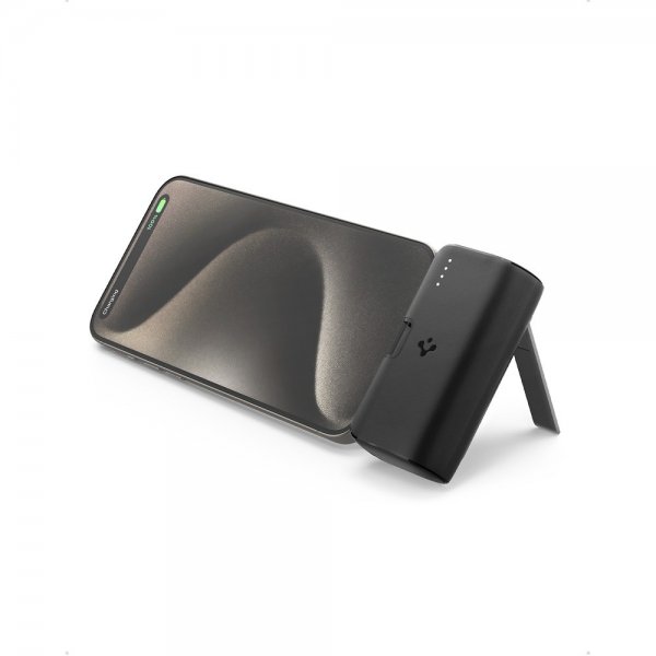 Spigen Essential Powerbank med Stativ 5000 mAh 22.5W Sort